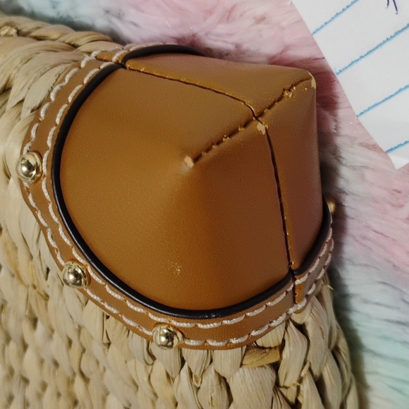 NWOT Michael Kors Malibu Straw Watermelon XL Zip Clutch - Picture 11 of 12